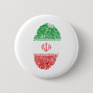 Iran Flag Fingerprint Country Pride Identity 6 Cm Round Badge