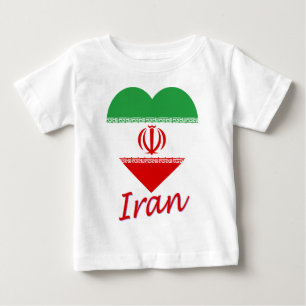 Iran Flag Heart Baby T-Shirt