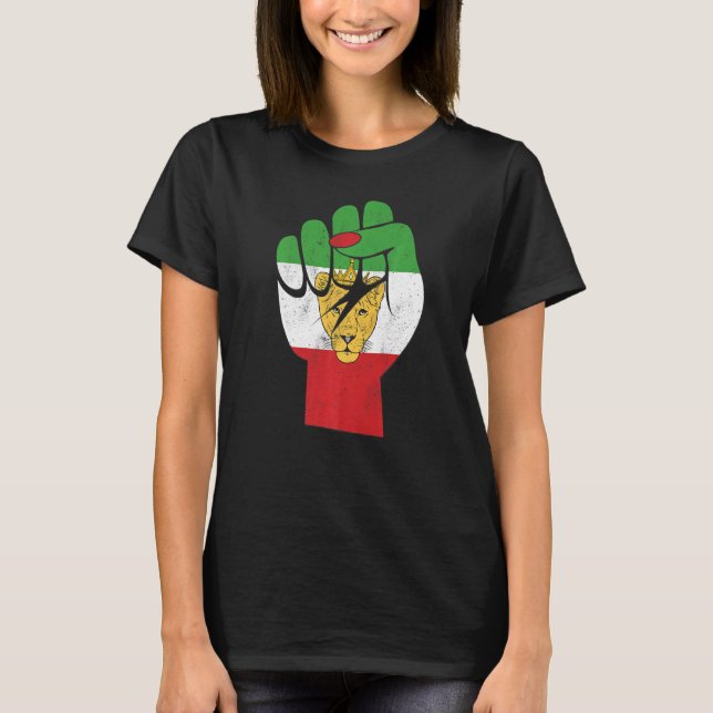 Iran flag, Iranian Lion Symbol, Iranian Lioness, F T-Shirt (Front)