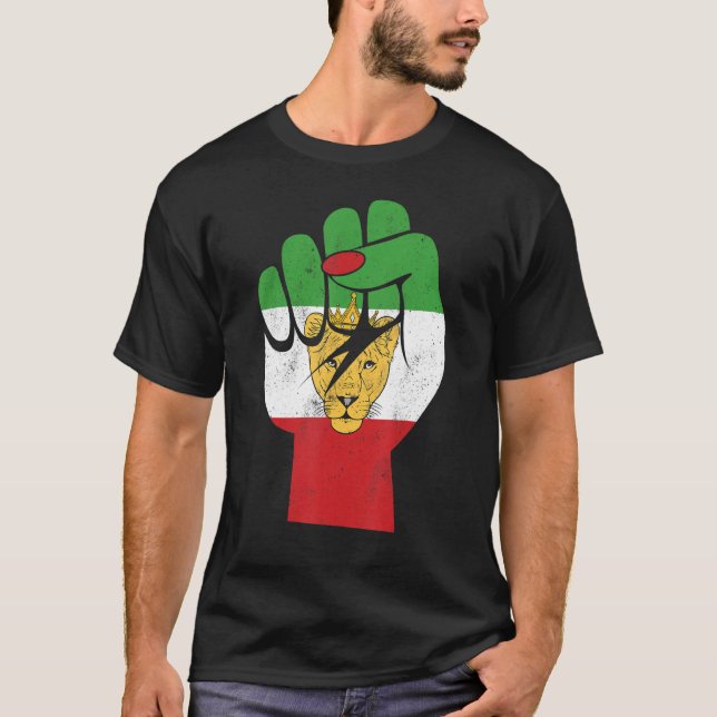 Iran flag, Iranian Lion Symbol, Iranian Lioness, F T-Shirt (Front)