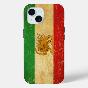 Iran Flag Lion And Sun Shah of Iran Flag iPhone 15 Case