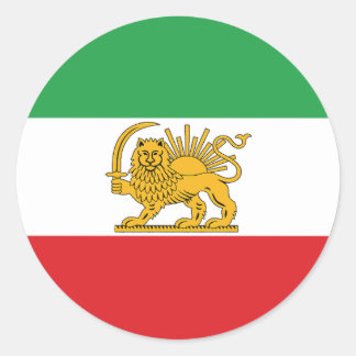 Iran Flag Lion And Sun Shah of Iran Flag Classic Round Sticker