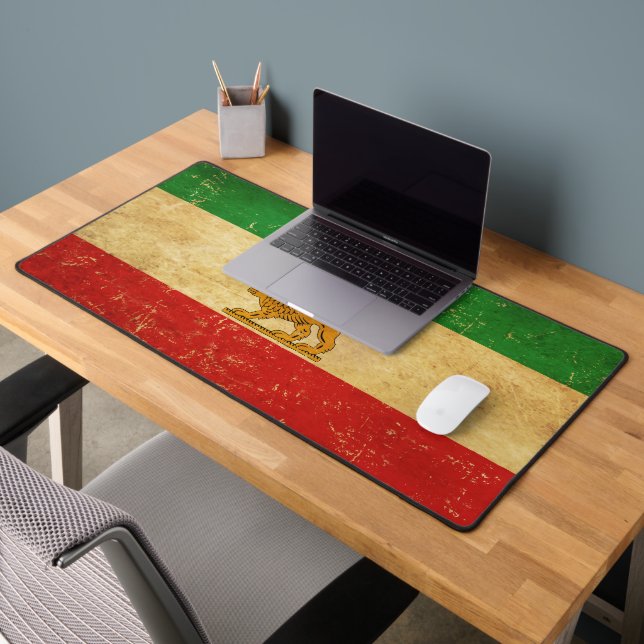 Iran Flag Lion And Sun Shah of Iran Flag Desk Mat (Office 2)