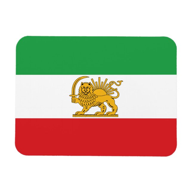 Iran Flag Lion And Sun Shah of Iran Flag Magnet (Horizontal)