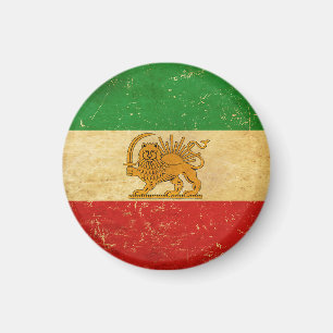 Iran Flag Lion And Sun Shah of Iran Flag Magnet