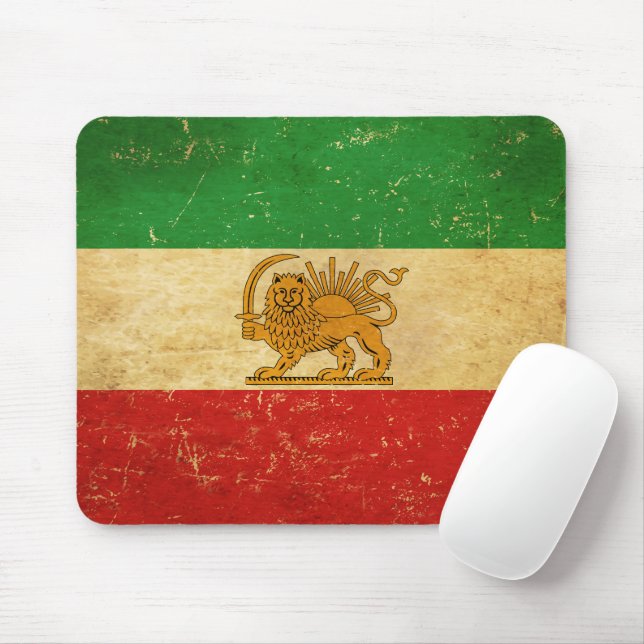 Iran Flag Lion And Sun Shah of Iran Flag Mouse Mat (With Mouse)