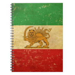 Iran Flag Lion And Sun Shah of Iran Flag Notebook