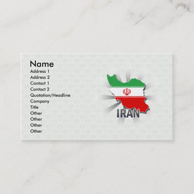 Iran Flag Map 2.0 Business Card (Front)
