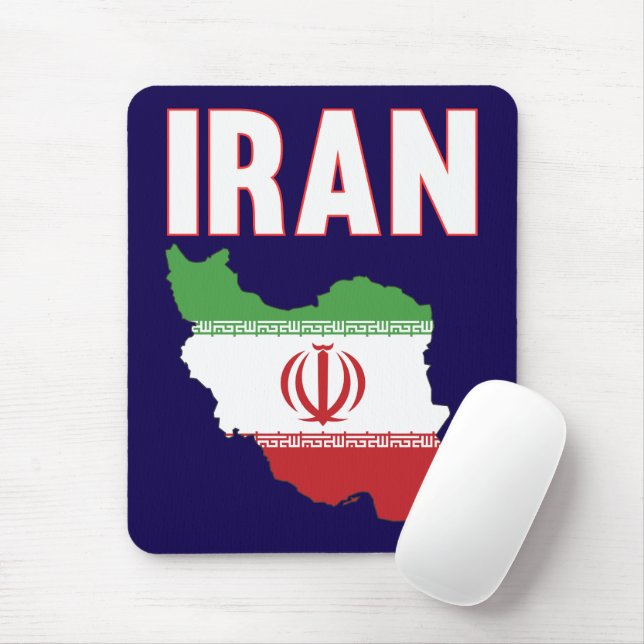 Iran Flag Map Iranian Pride Mouse Mat (With Mouse)