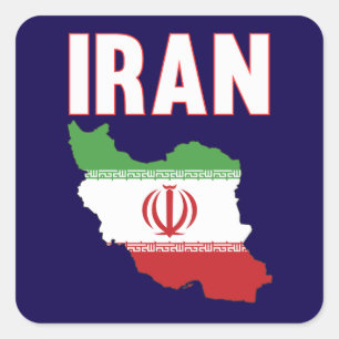 Iran Flag Map Iranian Pride Square Sticker