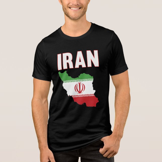 Iran Flag Map Iranian Pride Tri-Blend Shirt (Front)
