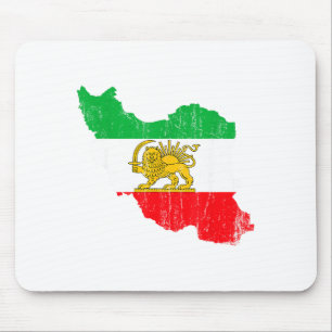 Iran Flag Map Lion Persian Graphic Art Mouse Mat