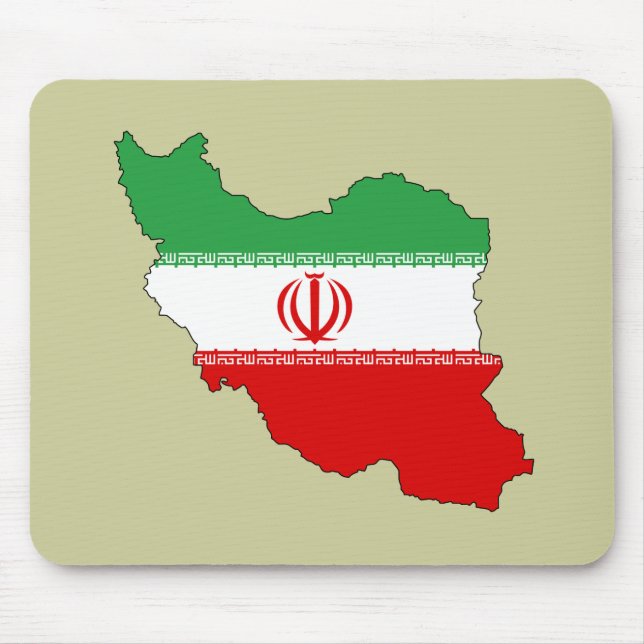 Iran flag map mouse mat (Front)