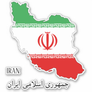 Iran Flag Map Patriotic