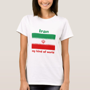 Iran Flag + Map + Text T-Shirt