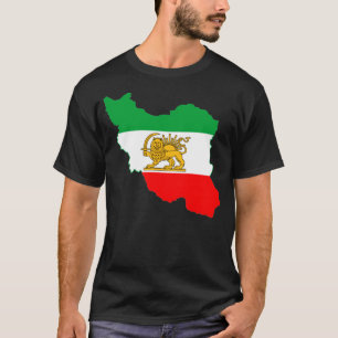 Iran Flag Map with Lion Logo T-Shirt