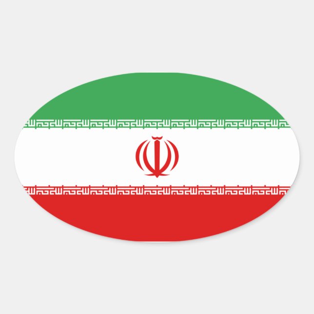 Iran Flag Oval Sticker (Front)