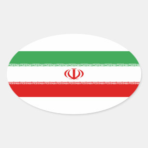 Iran Flag Oval Sticker