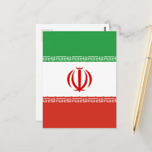 Iran flag postcard