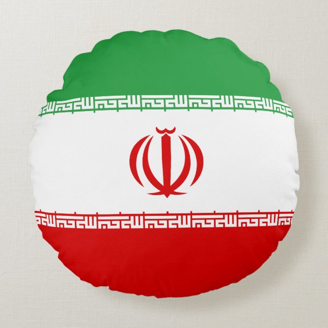 Iran Flag Round Cushion (Front)
