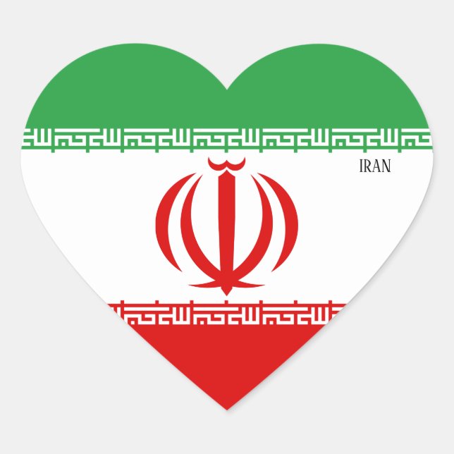 Iran Flag Splendid Patriotic Heart Sticker (Front)