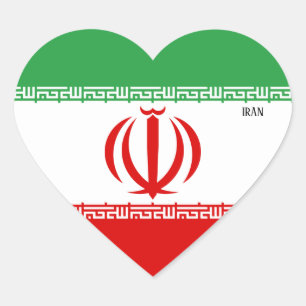 Iran Flag Splendid Patriotic Heart Sticker