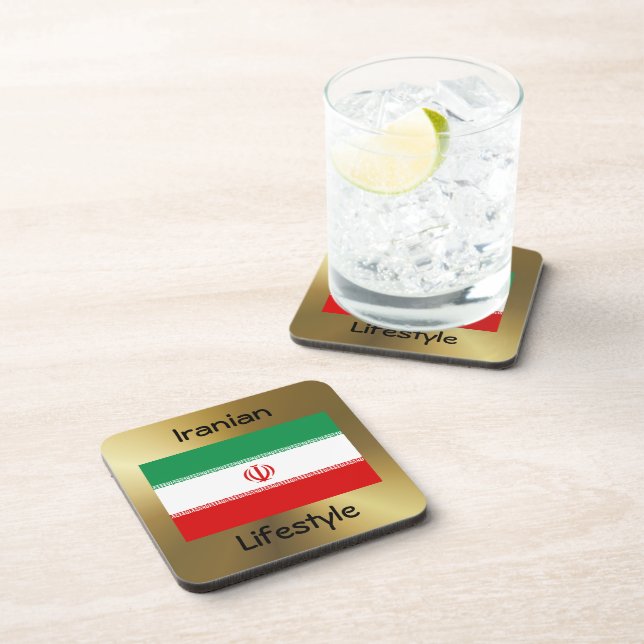 Iran Flag+Text Coaster (Right Side)
