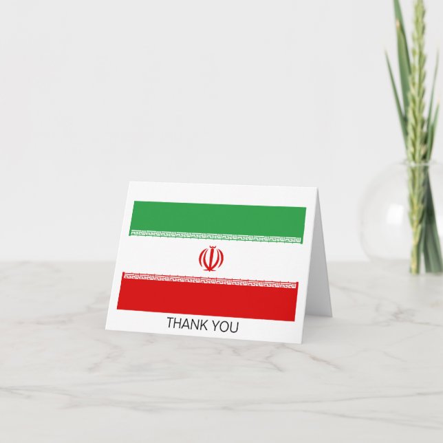 Iran Flag Thank You Card (Front)