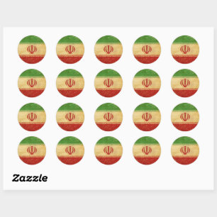 Iran Flag Vintage Design Classic Round Sticker
