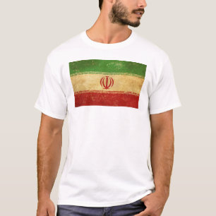 Iran Flag Vintage Design Men's White T-Shirt