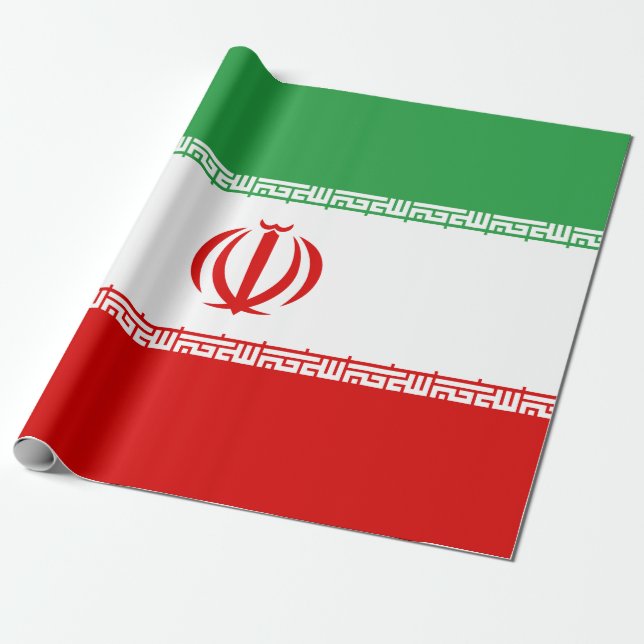 Iran Flag Wrapping Paper (Unrolled)