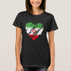 Iran Heart Iranian Flag Iranian Pride T-Shirt