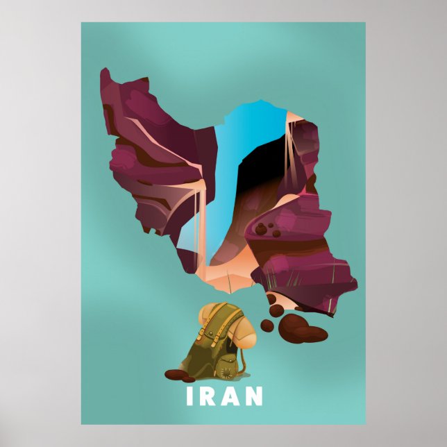 Iran illustrated travel poster print (Front)
