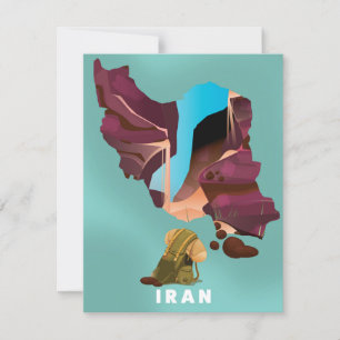 Iran illustrated travel poster print
