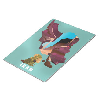 Iran illustrated travel poster print notepad