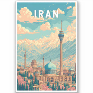 Iran Illustration Travel Art Vintage