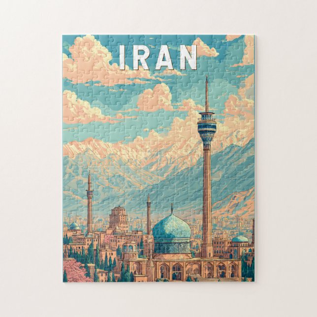 Iran Illustration Travel Art Vintage Jigsaw Puzzle (Vertical)