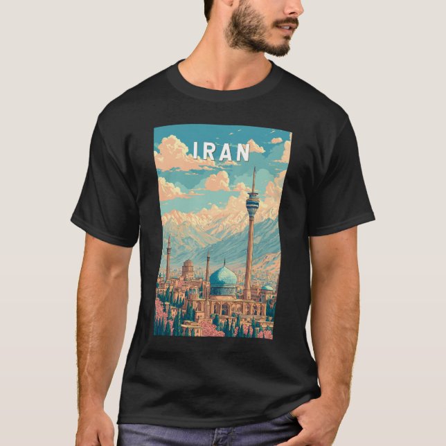 Iran Illustration Travel Art Vintage T-Shirt (Front)