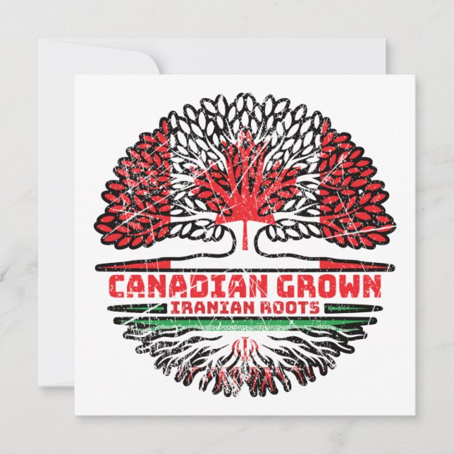 Iran Iranian Canadian Canada Tree Roots Flag Card (Front)