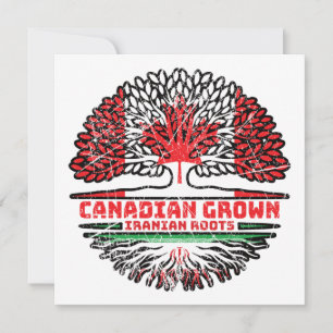 Iran Iranian Canadian Canada Tree Roots Flag Card