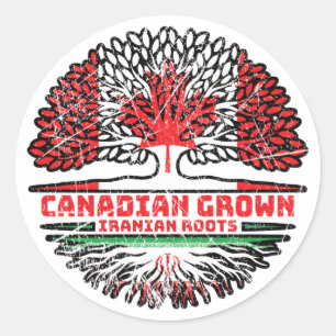 Iran Iranian Canadian Canada Tree Roots Flag Classic Round Sticker