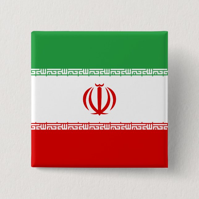 Iran (Iranian) Flag 15 Cm Square Badge (Front)