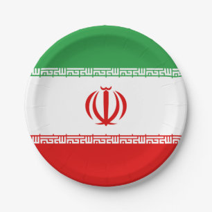 Iran (Iranian) Flag Paper Plate