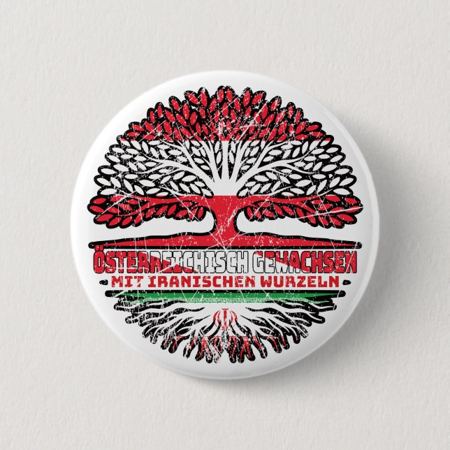 Iran Iranisch Österreichisch Österreich Baum 6 Cm Round Badge (Front)