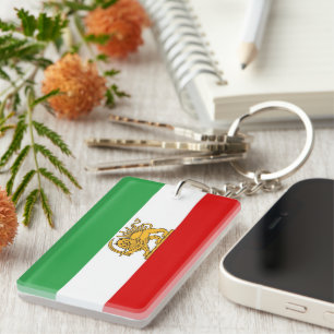 IRAN Lion and Sun Flag Acrylic Keychain
