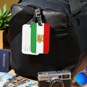  IRAN: Lion and Sun Flag Travel Luggage Tag 