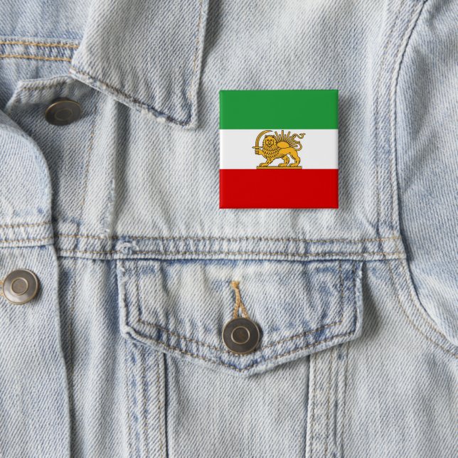 IRAN Lion and Sun Iran Flag Pin Badge (In Situ)