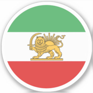 Iran Lion Flag Round Sticker