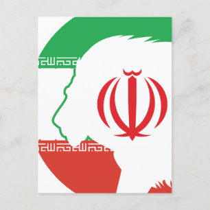 Iran Lion Iranian National Animal Flag Postcard