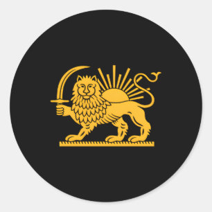 Iran Lion Sun Achaeid Empire Safavid Dynasty Classic Round Sticker